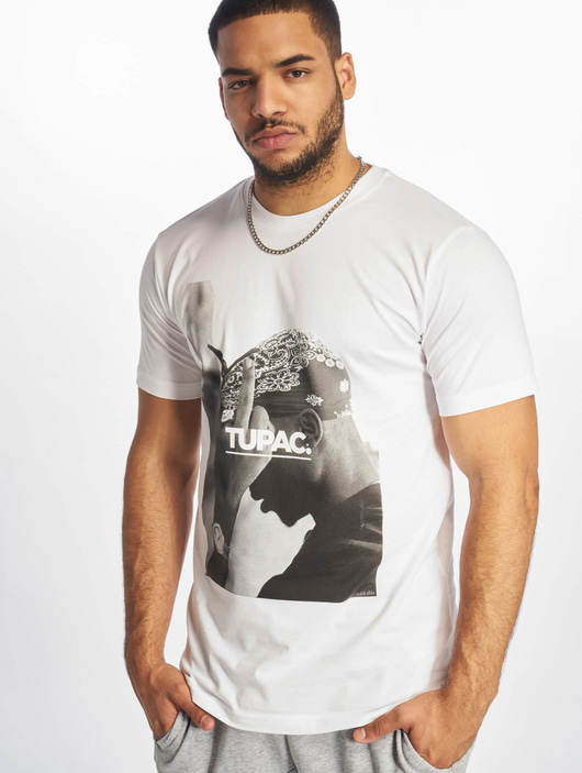 Männer t-shirts-109 Mister Tee Herren T-Shirt 2Pac F*ck The World in weiß