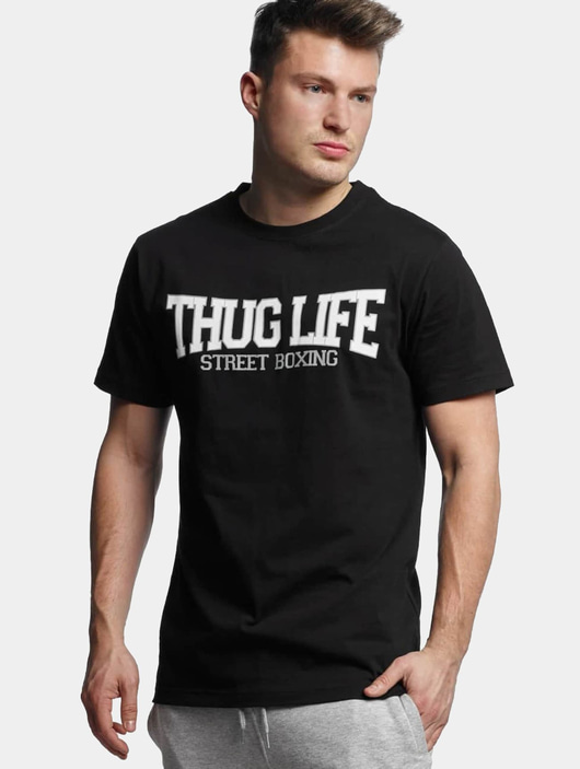 Männer t-shirts Thug Life Basic Herren T-Shirt Street Boxing in schwarz