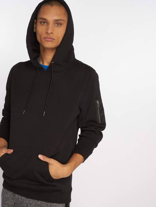 Männer hoodies Urban Classics Herren Hoody Sweat Bomber in schwarz