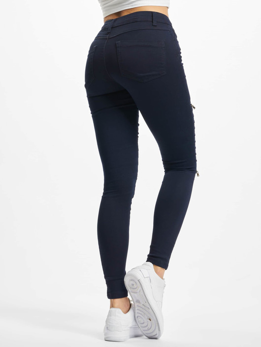 Frauen skinny-jeans Urban Classics Damen Skinny Jeans Stretch in blau