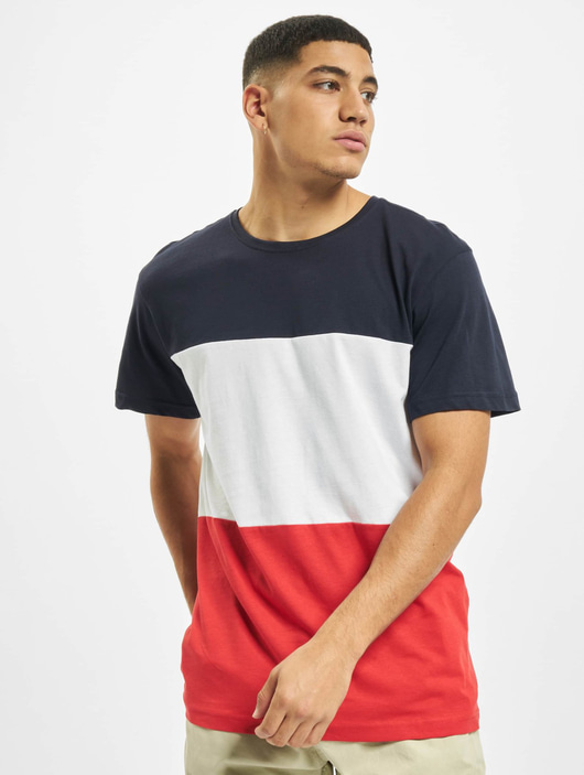 Männer t-shirts Urban Classics Herren T-Shirt Color Block in rot