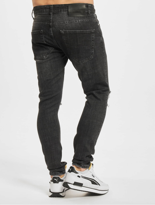 Männer skinny-jeans 2Y Premium Herren Skinny Jeans Martin in schwarz
