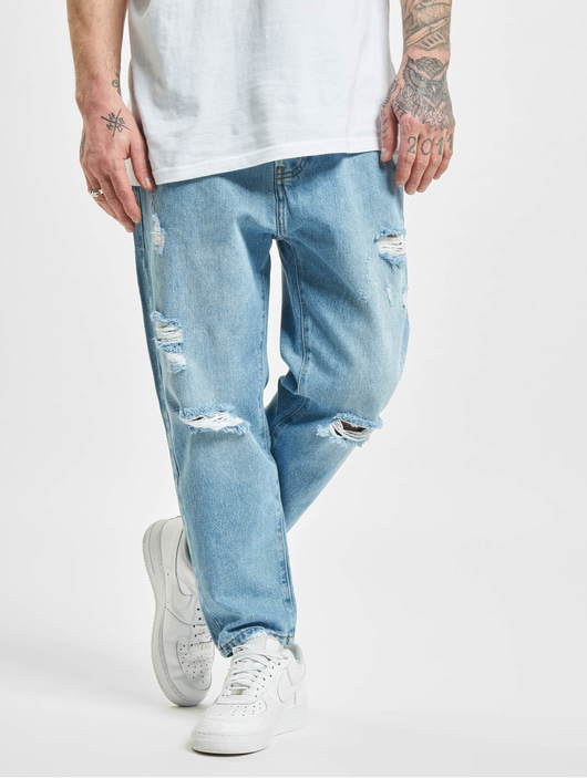 Männer straight-fit-jeans 2Y Premium Herren Straight Fit Jeans Lowell in blau
