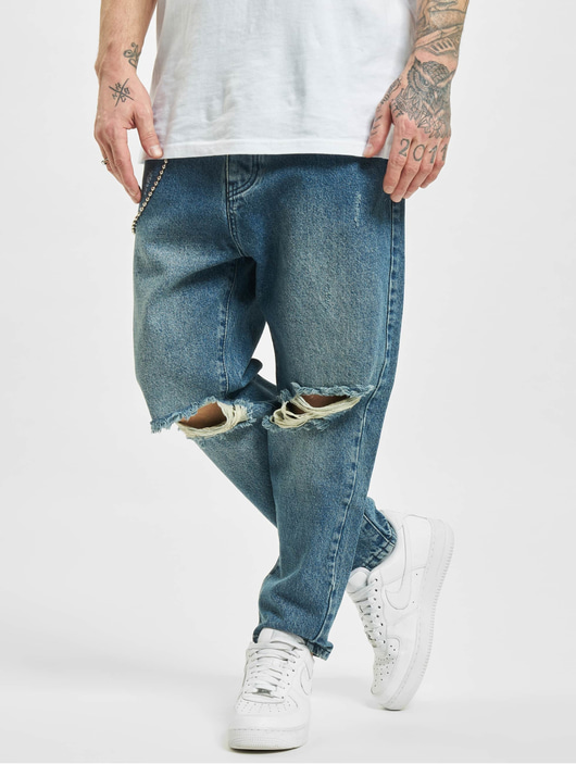 Männer straight-fit-jeans 2Y Premium Herren Straight Fit Jeans Peoria in blau