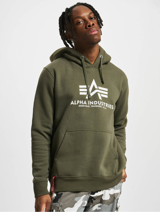 Männer hoodies Alpha Industries Herren Hoody Basic in grün