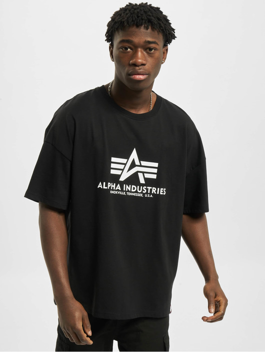 Männer t-shirts Alpha Industries Herren T-Shirt Basic OS Heavy in schwarz
