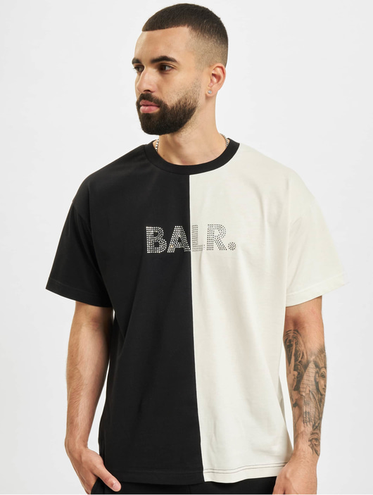 Männer t-shirts BALR Herren T-Shirt Rhinestones Amsterdam Oversized Fit in grau