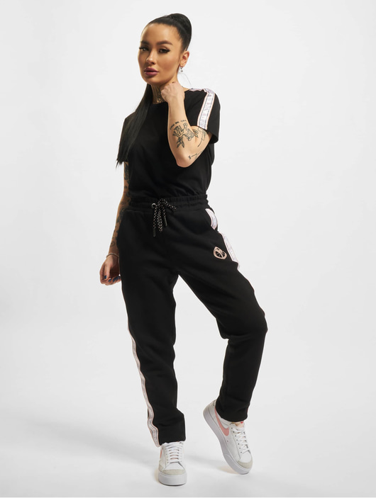 Frauen jogginghosen Carlo Colucci Damen Jogginghose Basic in schwarz