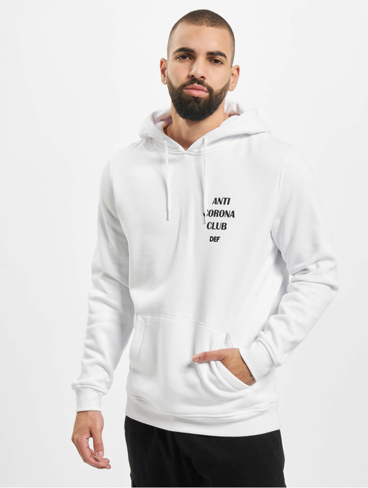 Männer hoodies DEF Herren Hoody Anti Corona in weiß