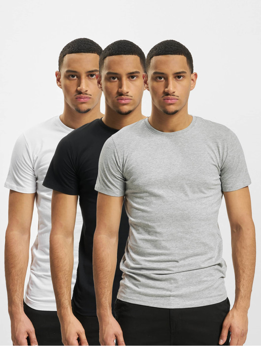 Männer t-shirts DEF Herren T-Shirt Weary 3er Pack in grau