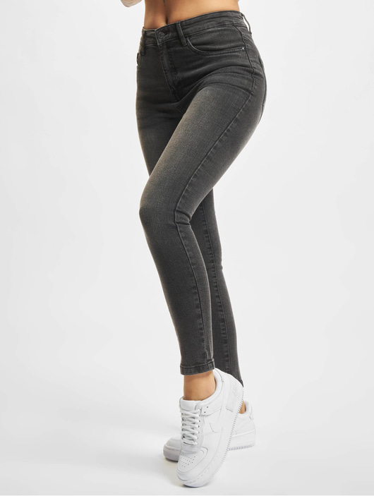 Frauen skinny-jeans Denim Project Damen Skinny Jeans Dpwemma Mid Waist in grau