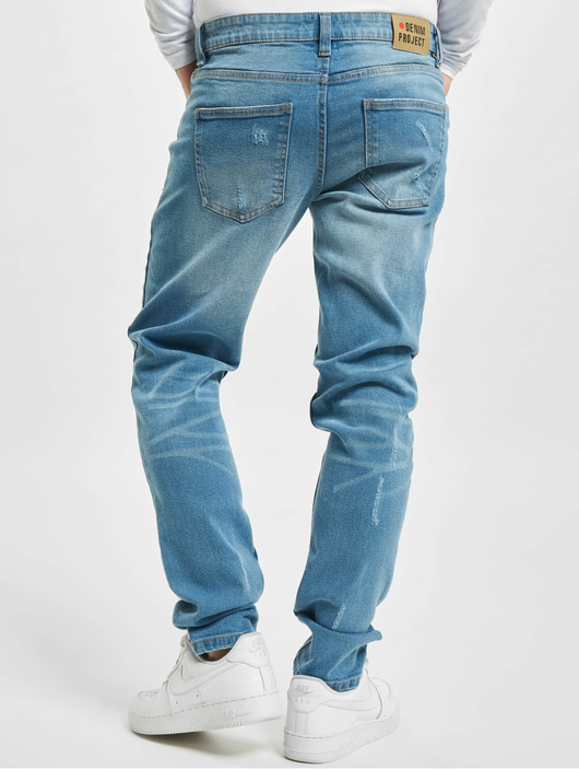 Männer slim-fit-jeans-190 Denim Project Herren Slim Fit Jeans Mr. Red Destroy in blau