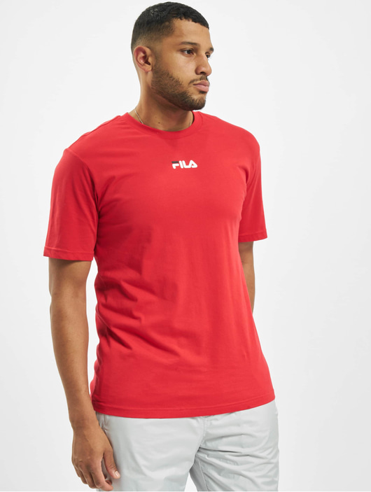 Männer t-shirts FILA Herren T-Shirt Bianco Sayer in rot
