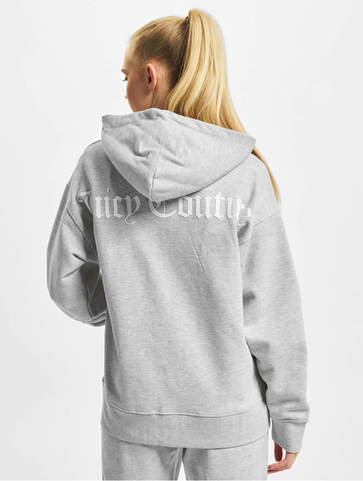 Frauen zip-hoodies Juicy Couture Damen Zip Hoodie Graphic Fleece in grau