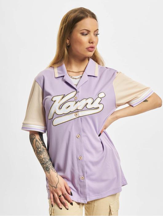 Frauen hemden Karl Kani Damen Hemd Block Baseball in violet