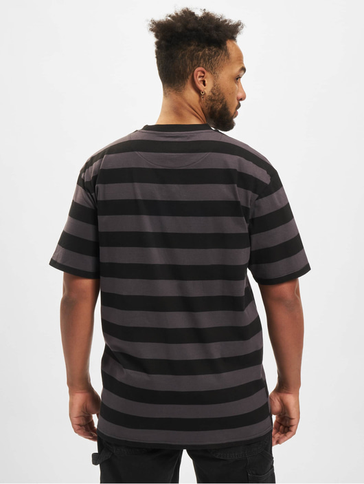 Männer t-shirts Karl Kani Herren T-Shirt Small Signature Split Stripe in grau
