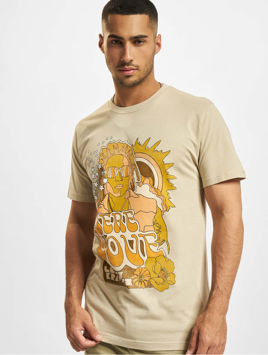 Männer t-shirts Merchcode Herren T-Shirt Lenny Kravitz in beige