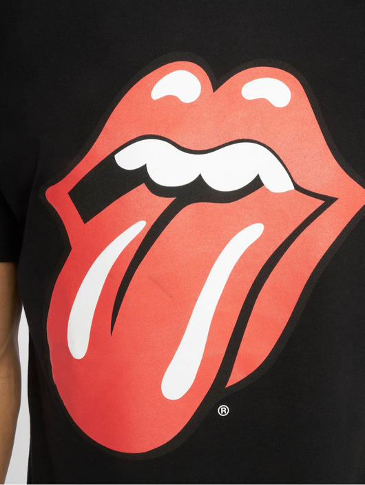 Männer t-shirts Merchcode Herren T-Shirt Rolling Stones Tongue in schwarz