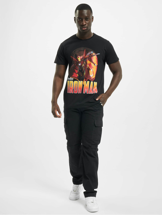 Männer t-shirts Merchcode Herren T-Shirt Iron Man Comic in schwarz
