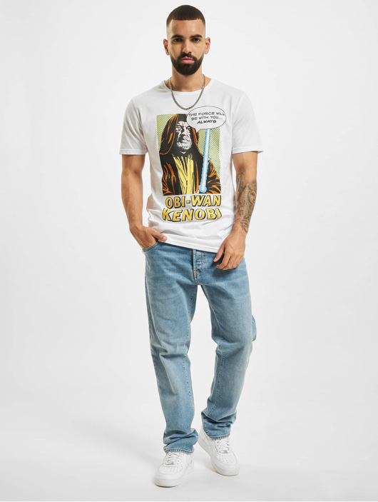 Männer t-shirts Merchcode Herren T-Shirt Obi Wan Kanobi in weiß