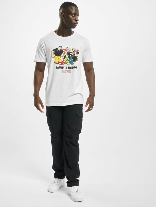 Männer t-shirts Merchcode Herren T-Shirt Popeye Family & Friends in weiß