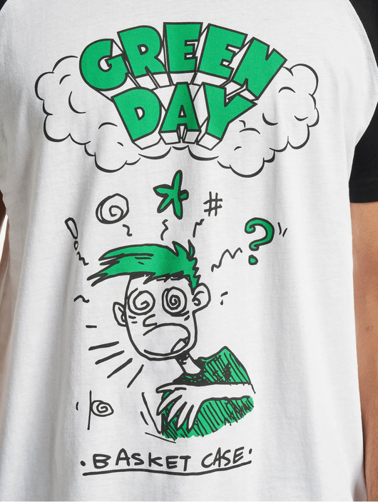 Männer t-shirts Merchcode Herren T-Shirt Green Day Basket Raglan in weiß