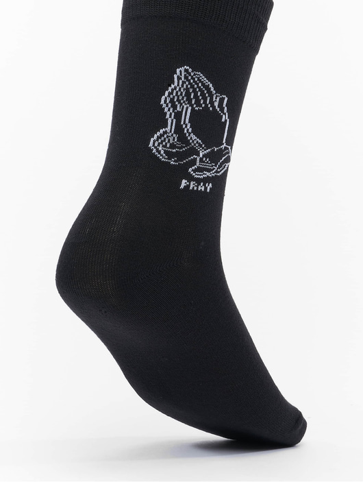 Frauen socken Mister Tee Socken Pray Hands 2-Pack in schwarz