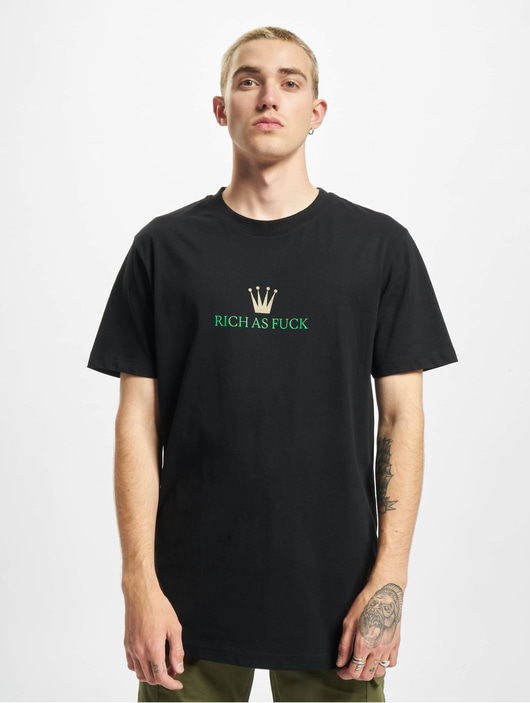 Männer t-shirts-109 Mister Tee Herren T-Shirt Rich As Fuck in schwarz
