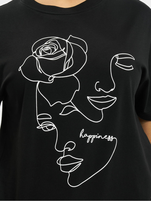 Frauen t-shirts-109 Mister Tee Damen T-Shirt One Line Rose in schwarz