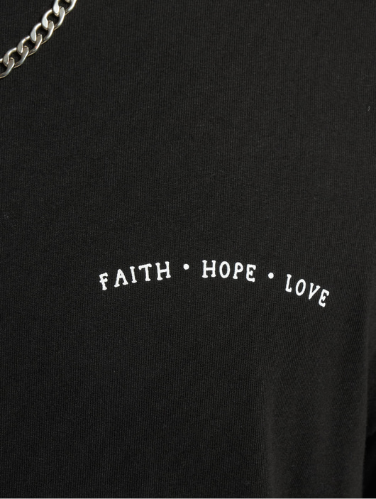Männer t-shirts-109 Mister Tee Herren T-Shirt Hope Faith Love in schwarz