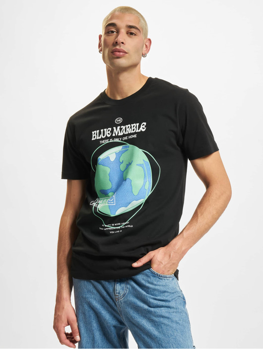 Männer t-shirts-109 Mister Tee Herren T-Shirt Blue Marble in schwarz