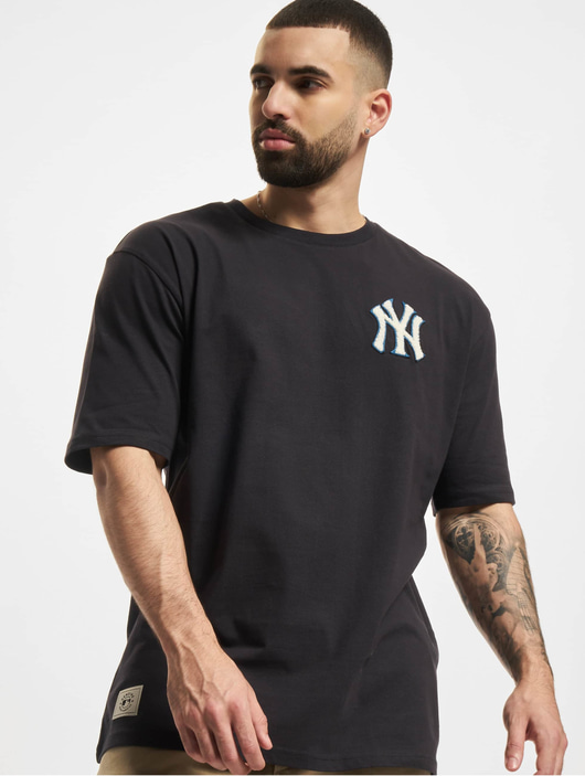 Männer t-shirts New Era Herren T-Shirt MLB New York Yankees Heritage Patch Oversized in blau