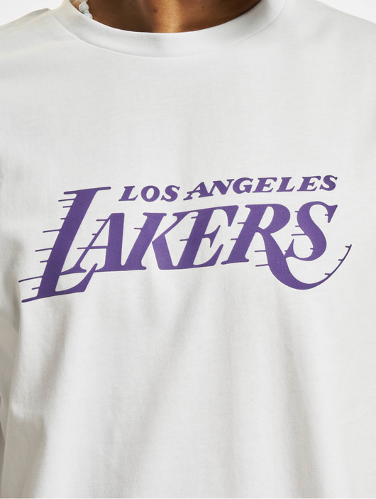 Männer t-shirts New Era Herren T-Shirt NBA Los Angeles Lakers Washed Pack Wordmark OS in weiß