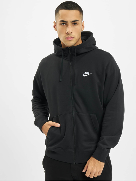 Männer zip-hoodies Nike Herren Zip Hoodie Club Full Zip FT in schwarz