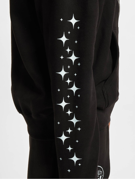 Männer zip-hoodies PEGADOR Herren Zip Hoodie Nightlights Boxy Oversized in schwarz