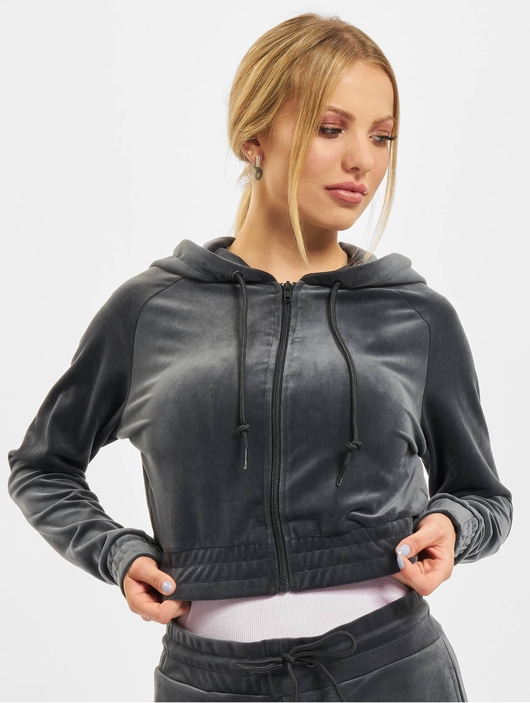 Frauen zip-hoodies Playboy x DEF Damen Zip Hoodie Sample in grau