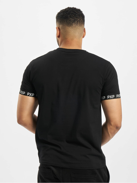 Männer t-shirts Project X Paris Herren T-Shirt Reflective Track Shoulder in schwarz