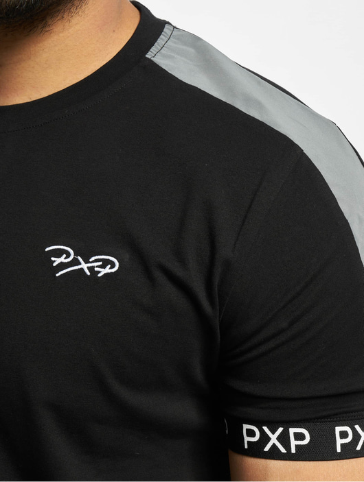 Männer t-shirts Project X Paris Herren T-Shirt Reflective Track Shoulder in schwarz