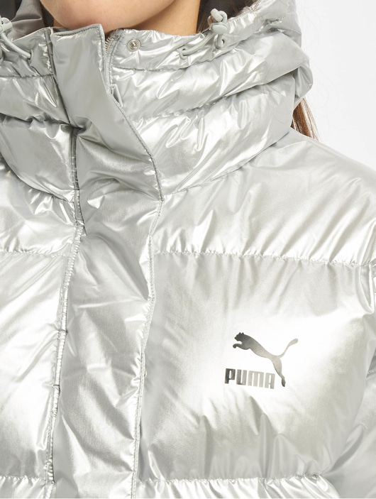 Frauen puffer-jackets Puma Damen Puffer Jacket Oversized in silberfarben