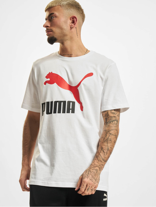 Männer t-shirts Puma Herren T-Shirt Logo Interest in weiß