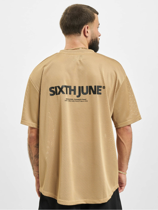 Männer t-shirts Sixth June Herren T-Shirt Mesh in beige