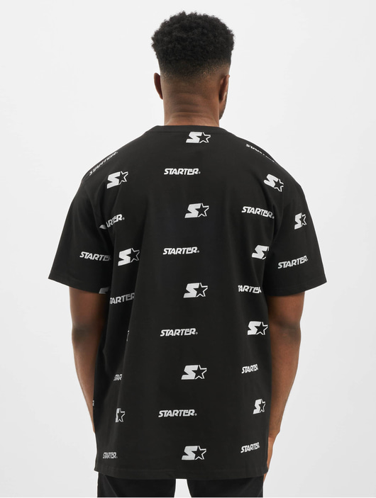 Männer t-shirts Starter Herren T-Shirt Logo All Over Print in schwarz