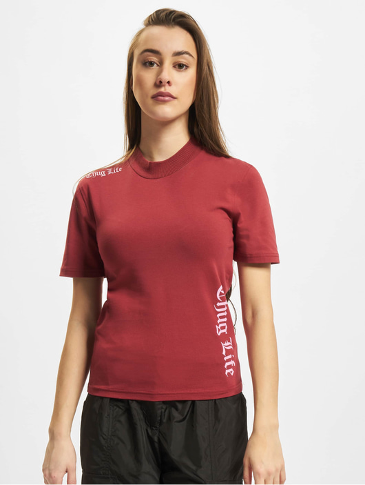 Frauen t-shirts Thug Life Damen T-Shirt Statement in rot