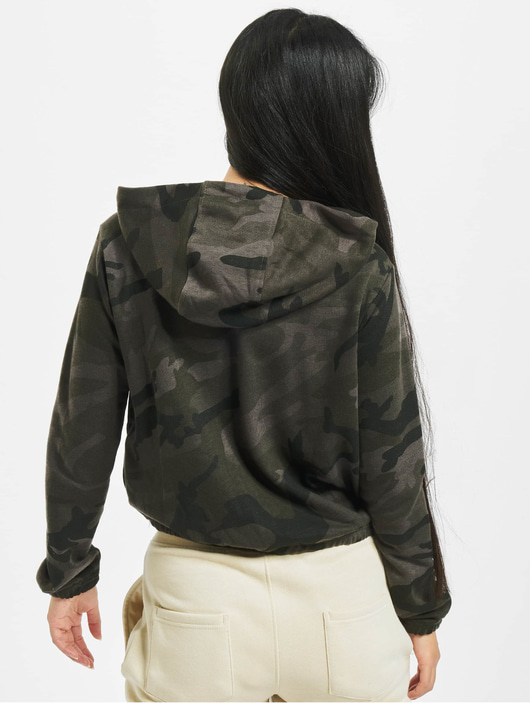 Frauen hoodies Urban Classics Damen Hoody Camo Cropped in camouflage