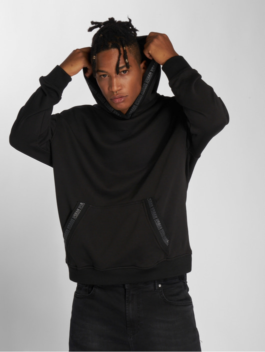 Männer hoodies Urban Classics Herren Hoody Oversize Logo in schwarz