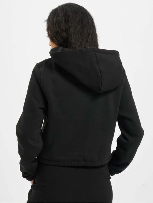 Frauen hoodies Urban Classics Damen Hoody Ladies Contrast Drawstring in schwarz