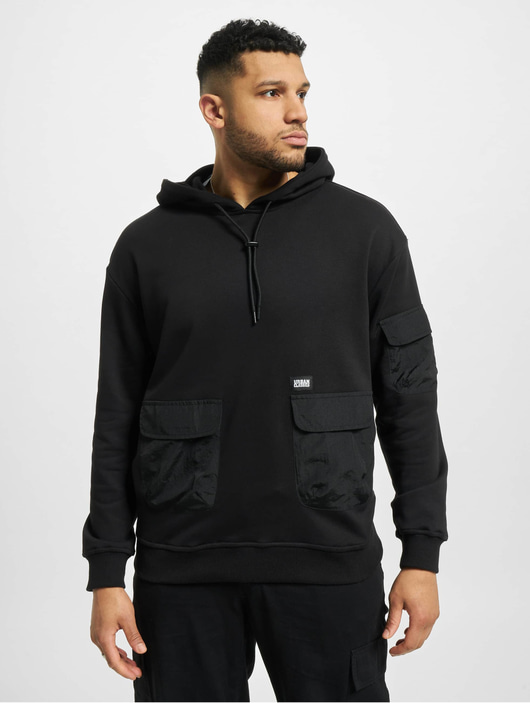 Männer hoodies Urban Classics Herren Hoody Commuter in schwarz