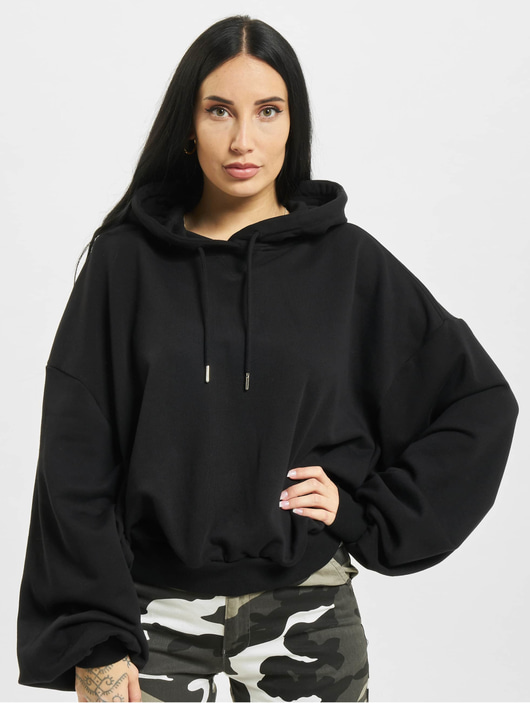 Frauen hoodies Urban Classics Damen Hoody Ladies Organic Oversized in schwarz