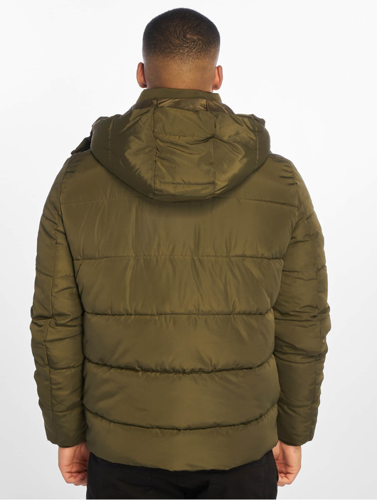 Männer puffer-jackets Urban Classics Herren Puffer Jacket Hooded Puffer in olive