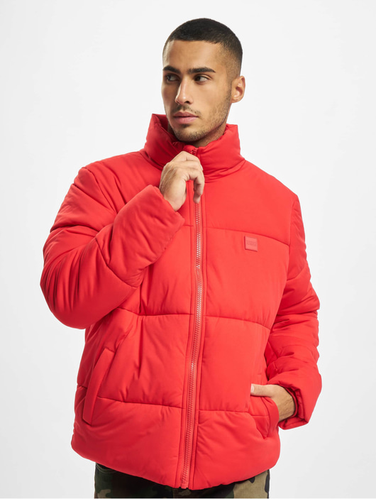 Männer puffer-jackets Urban Classics Herren Puffer Jacket Boxy in rot